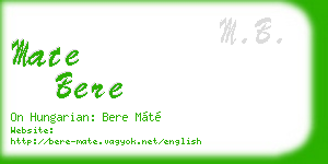 mate bere business card